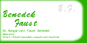 benedek faust business card